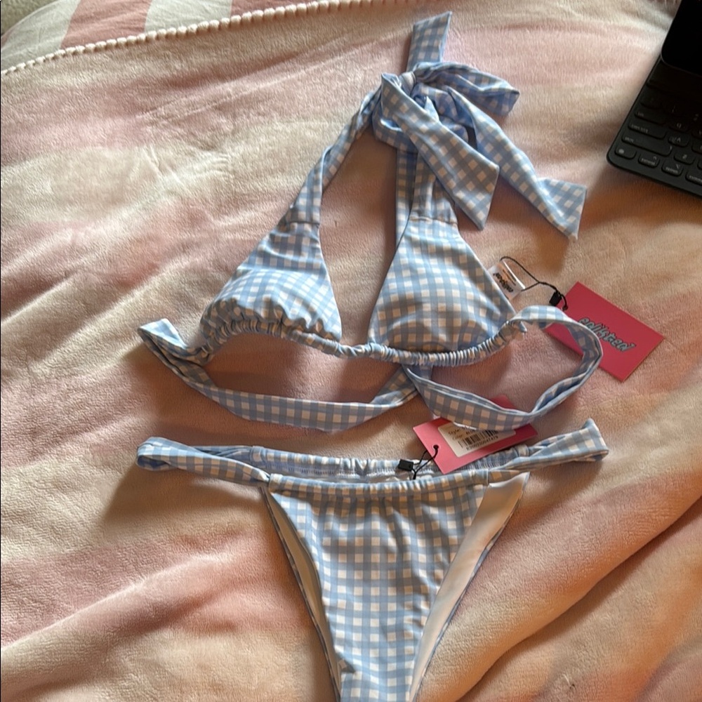 Edikted Blue Gingham Bikini